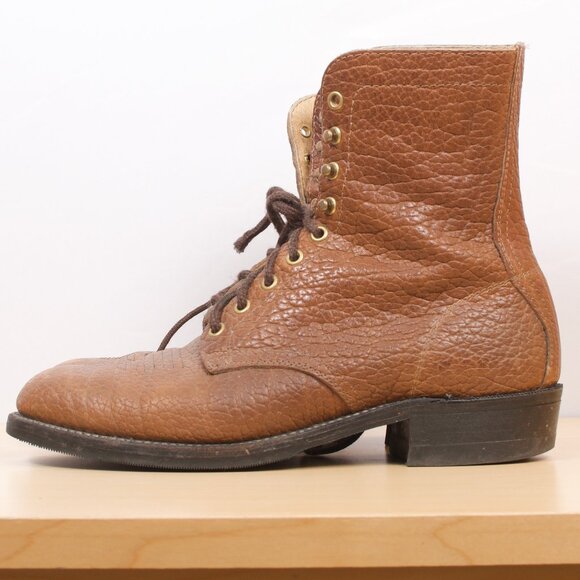 Canada West Brahma 9E Packer Boot 9-Eye Brown Bullhide Vibram Sole - Picture 1 of 6